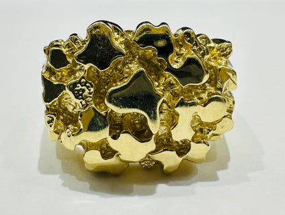 10K GOLD NUGGET RING- 10.9gm