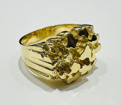 10K GOLD NUGGET RING- 10.9gm