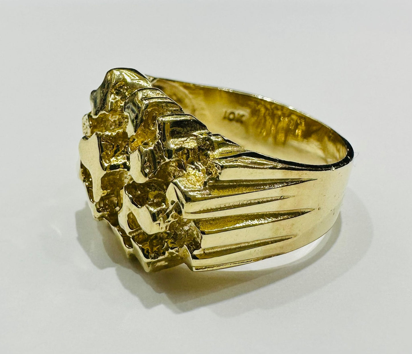 10K GOLD NUGGET RING- 10.9gm