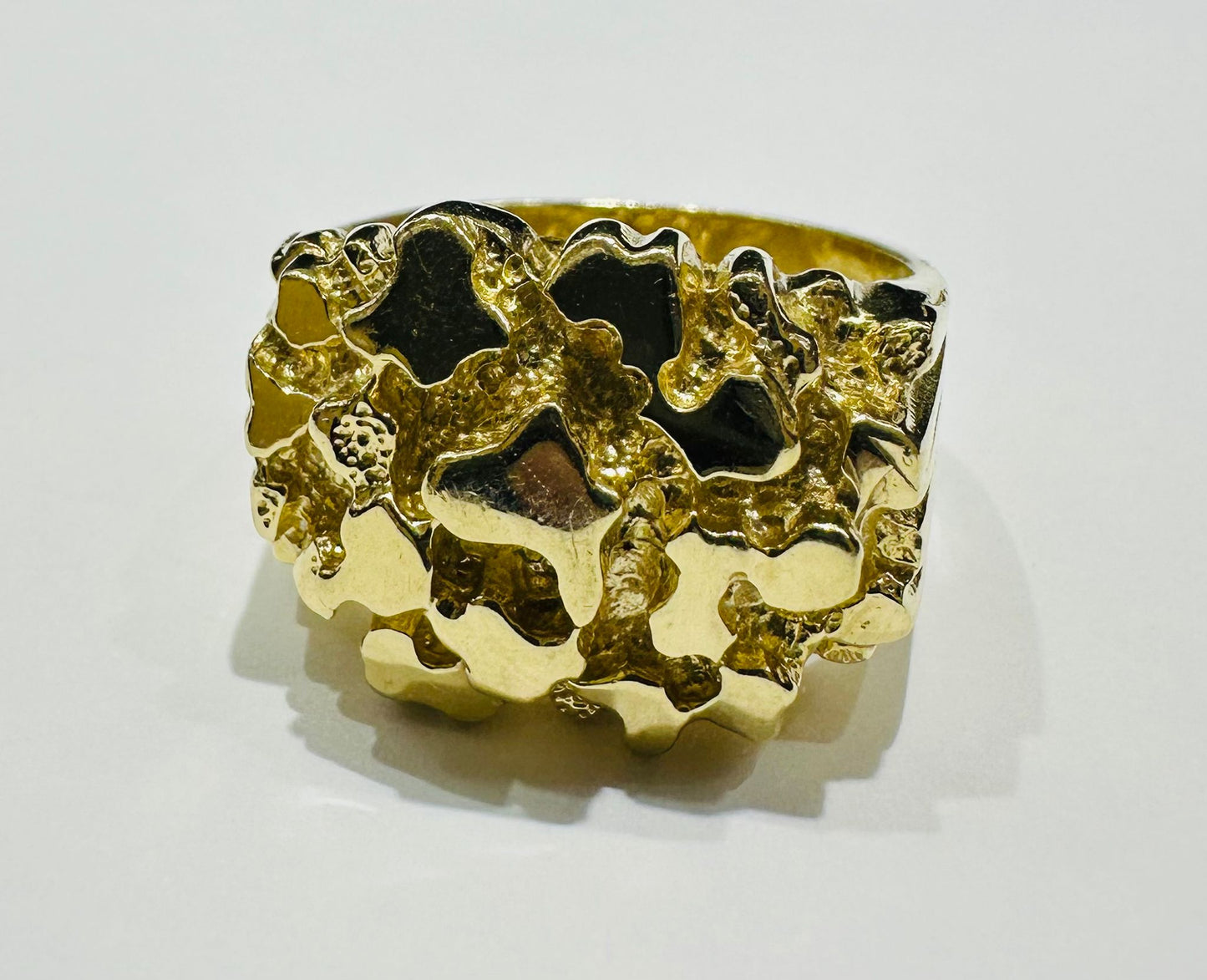 10K GOLD NUGGET RING- 10.9gm