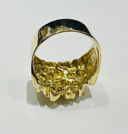10K GOLD NUGGET RING- 10.9gm