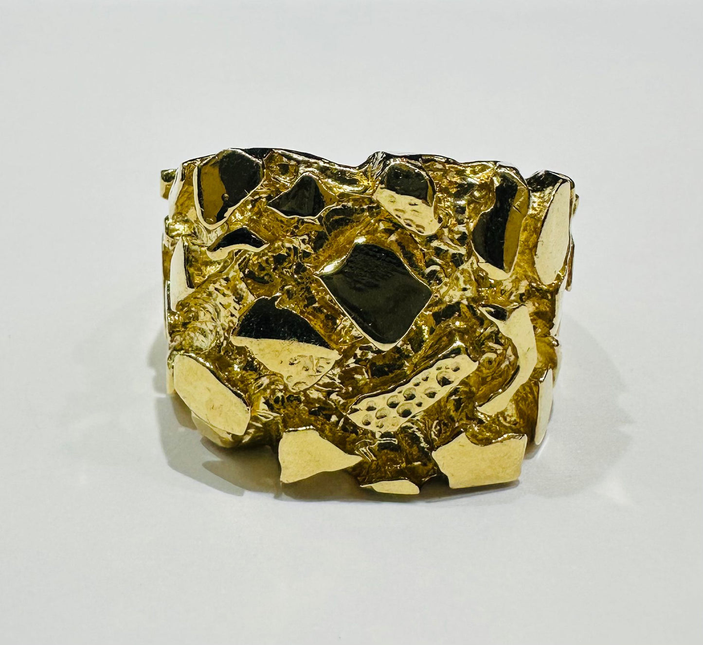 10K GOLD NUGGET RING- 10.9gm