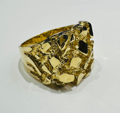10K GOLD NUGGET RING- 10.9gm