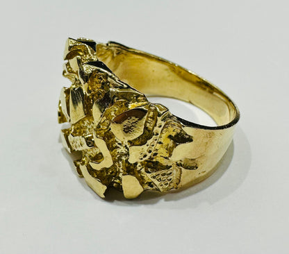 10K GOLD NUGGET RING- 10.9gm