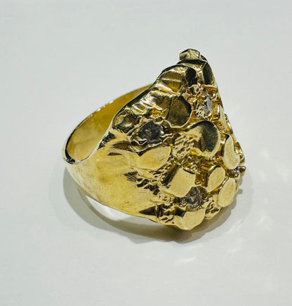 10K GOLD NUGGET RING- 14.7gm