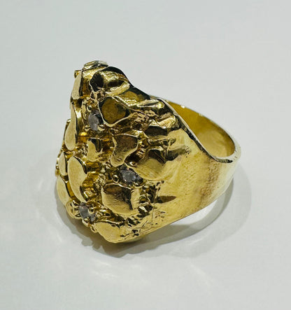 10K GOLD NUGGET RING- 14.7gm