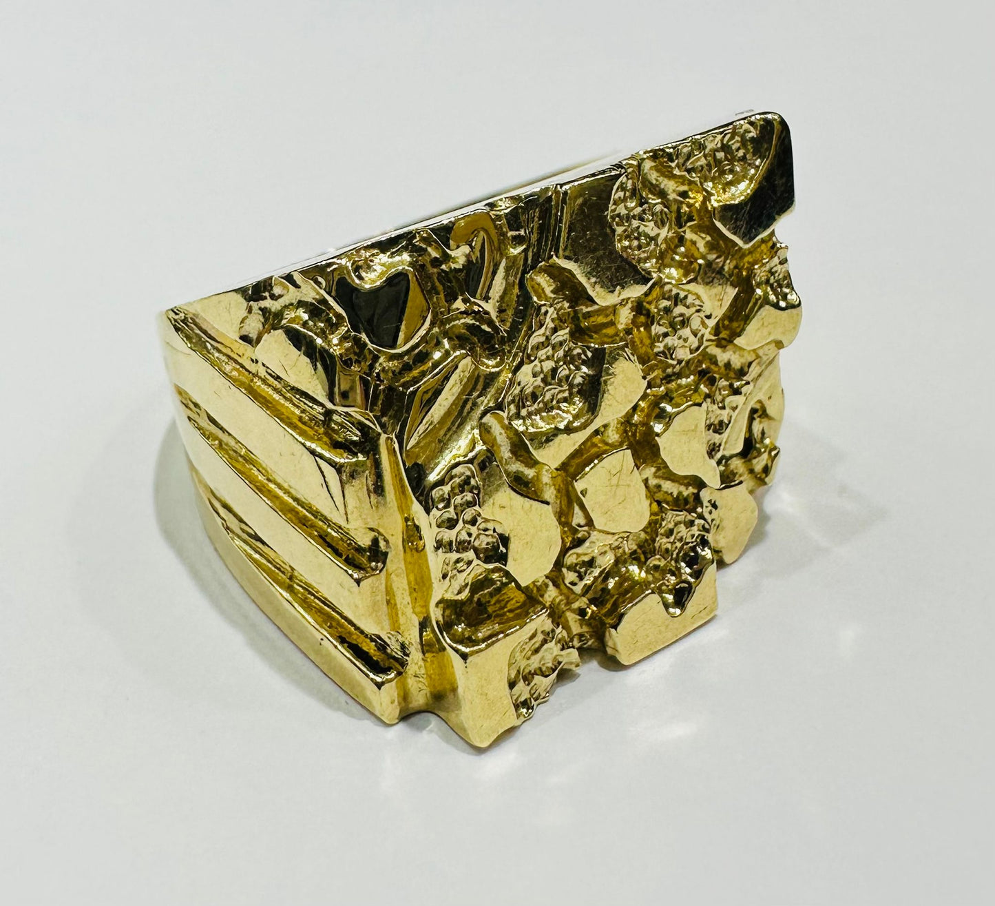 10K GOLD NUGGET RING- 13.4gm