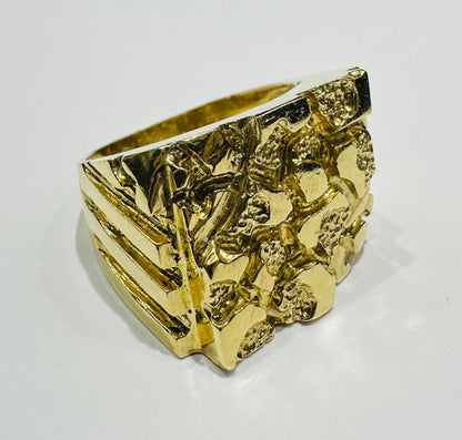 10K GOLD NUGGET RING- 13.4gm