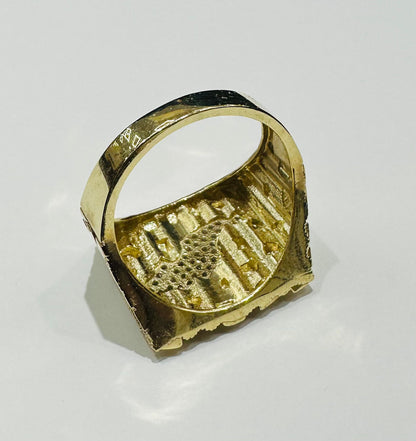 10K GOLD TEXAS NUGGET RING- 9.5gm