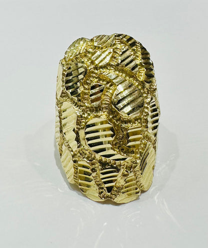 10K GOLD NUGGET RING- 11.3gm