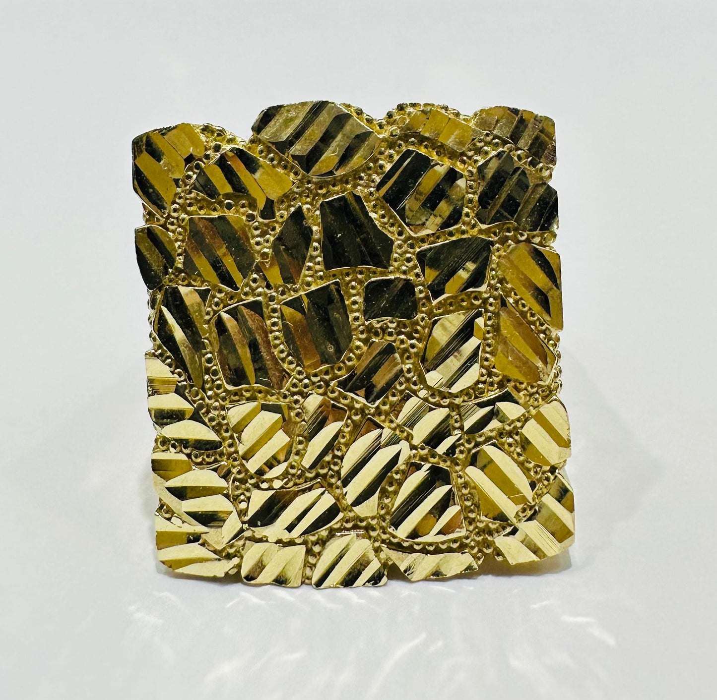 10K GOLD NUGGET RING- 10.0gm