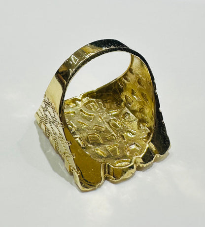 10K GOLD NUGGET RING- 10.0gm