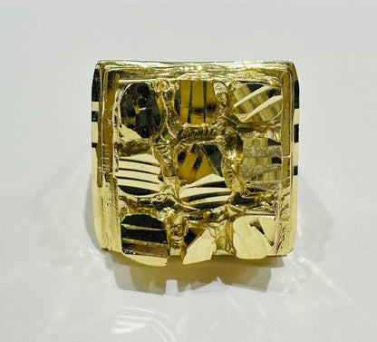10K GOLD NUGGET RING- 13.9gm
