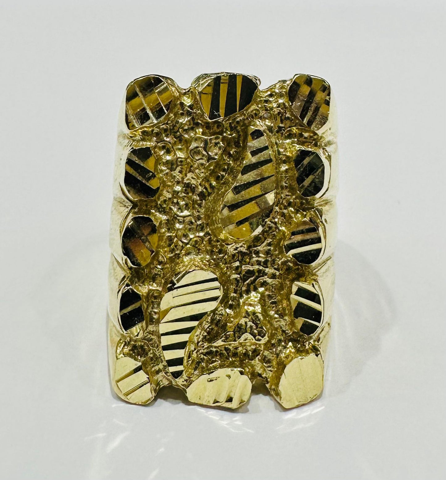 10K GOLD NUGGET RING- 18.2gm