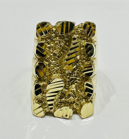 10K GOLD NUGGET RING- 18.2gm