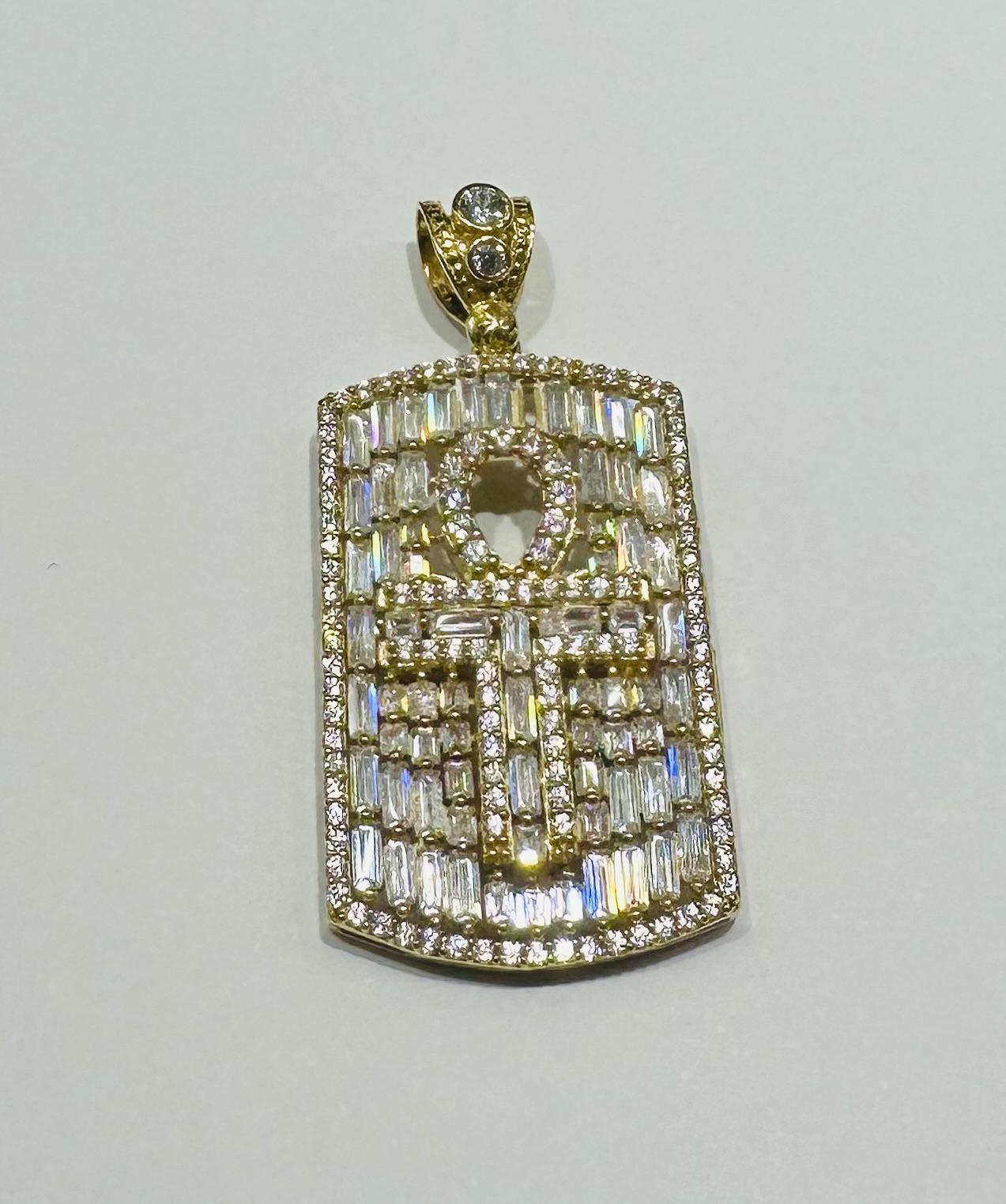 10K GOLD BAGUETTE PENDANT- WEIGHT: 9.4gm