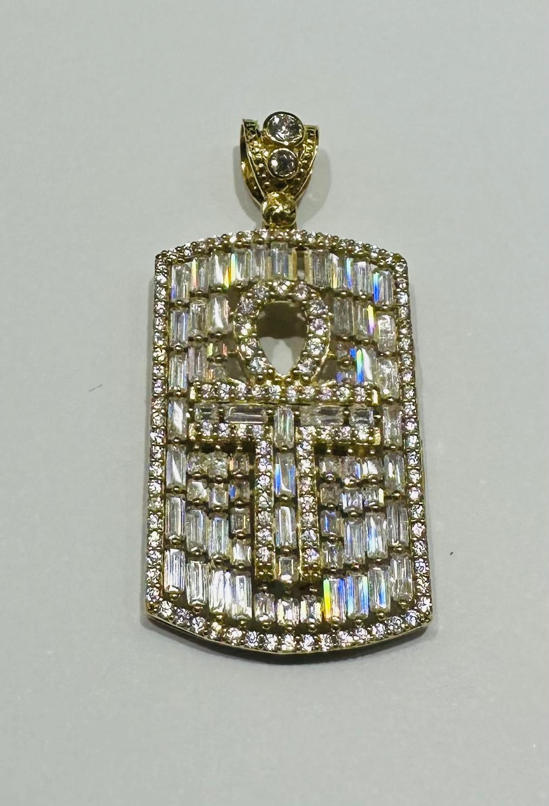 10K GOLD BAGUETTE PENDANT- WEIGHT: 9.4gm