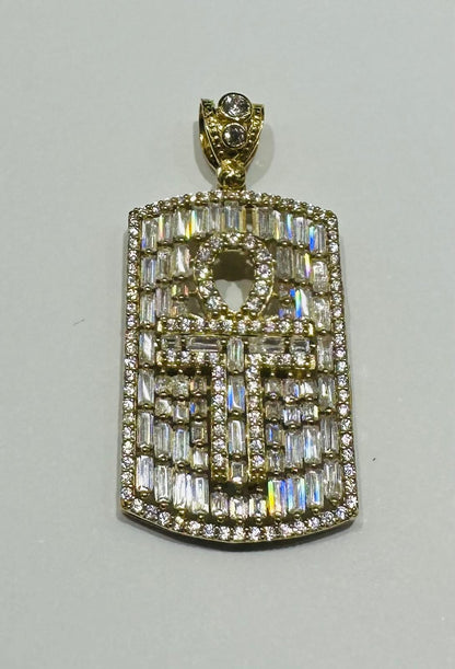 10K GOLD BAGUETTE PENDANT- WEIGHT: 9.4gm