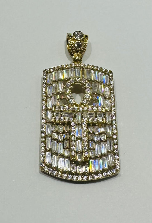 10K GOLD BAGUETTE PENDANT- WEIGHT: 9.4gm