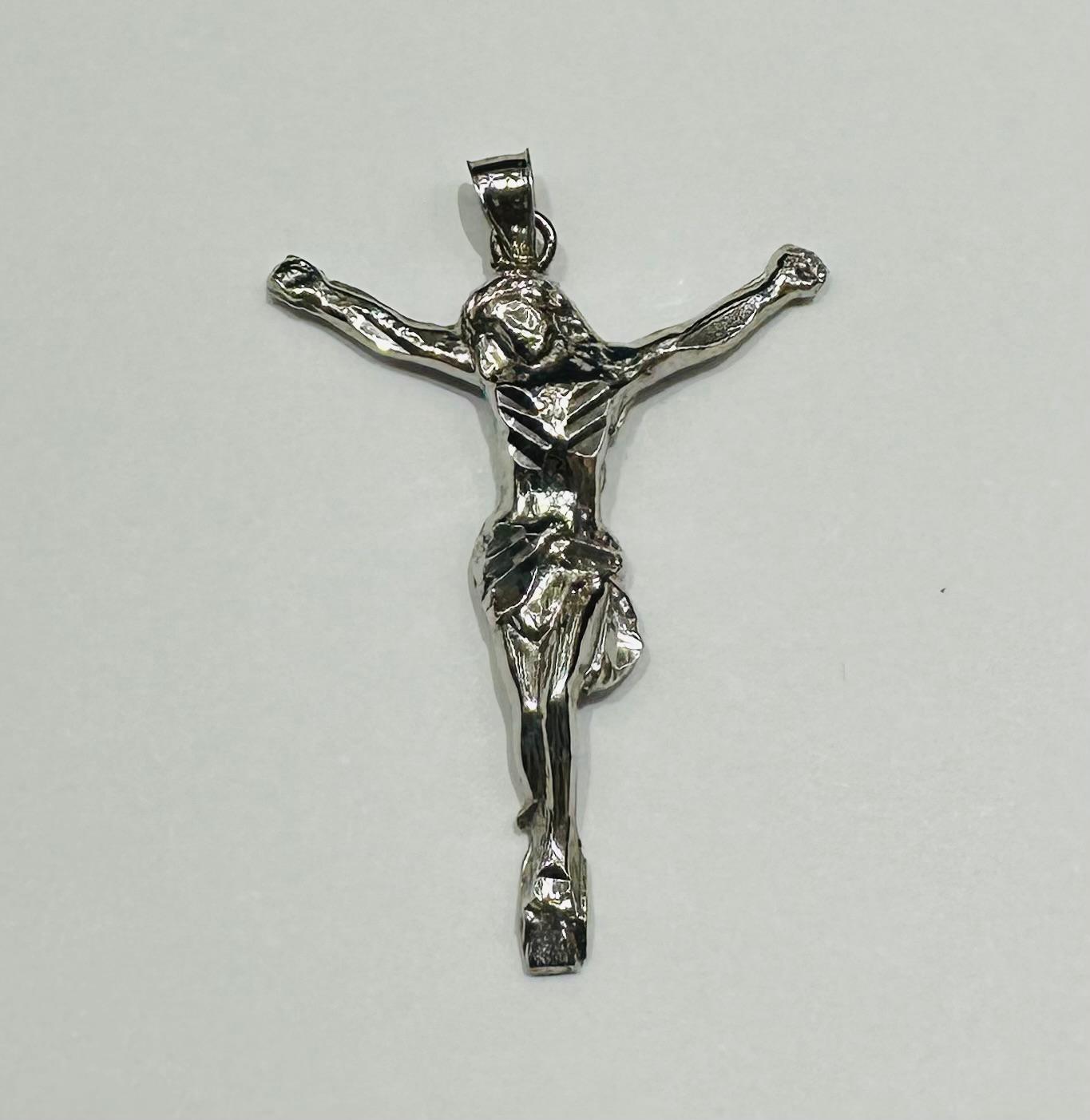 10K WHITE GOLD JESUS PENDANT- WEIGHT: 3.0gm