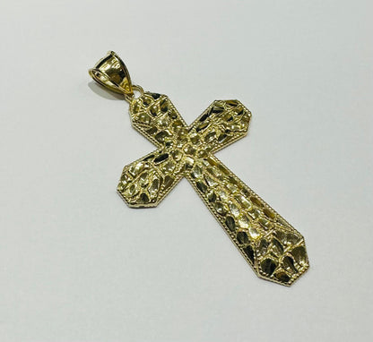 10K GOLD CROSS NUGGET PENDANT- WEIGHT: 5.8gm