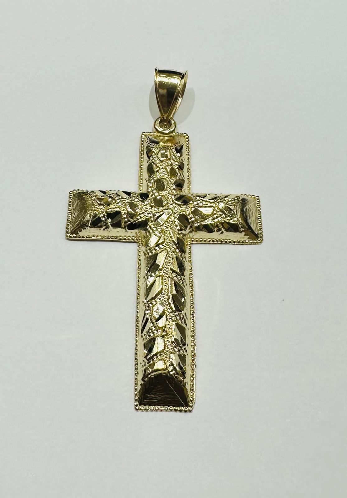 10K GOLD CROSS NUGGET PENDANT- WEIGHT: 6.3gm