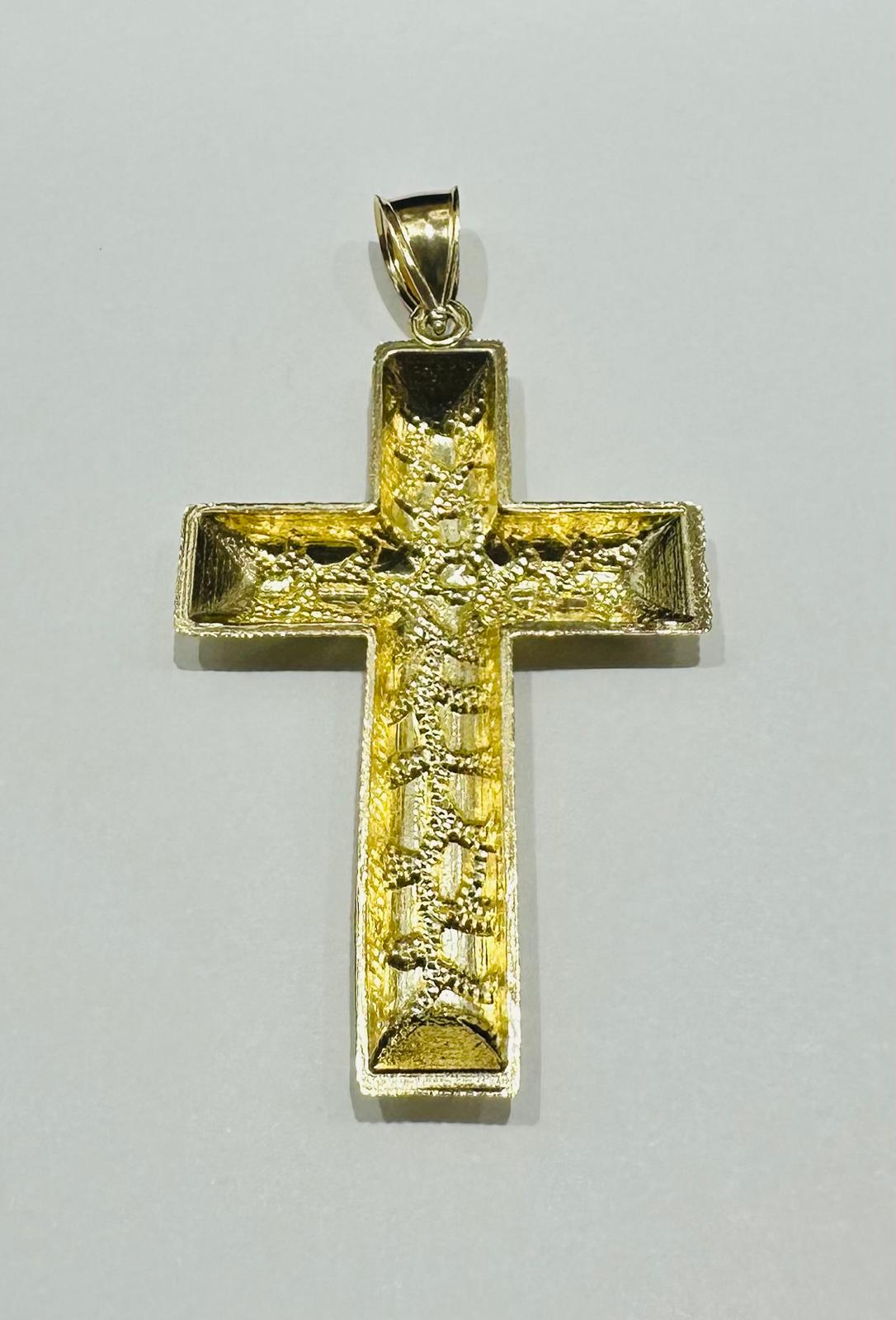 10K GOLD CROSS NUGGET PENDANT- WEIGHT: 6.3gm