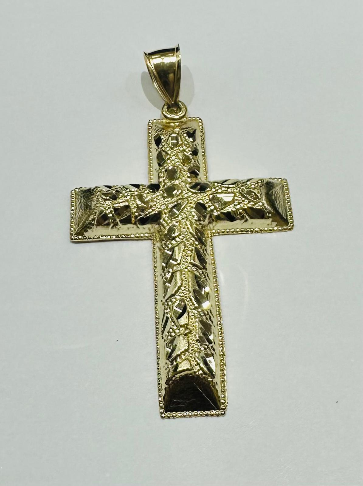 10K GOLD CROSS NUGGET PENDANT- WEIGHT: 6.3gm
