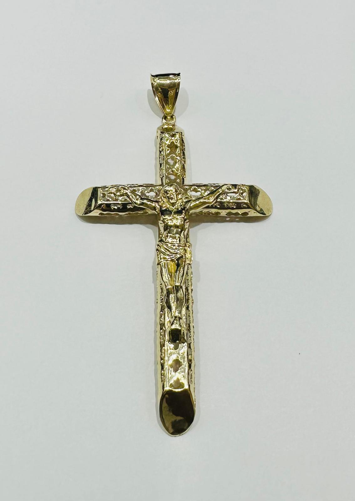 10K GOLD CROSS JESUS PENDANT- WEIGHT: 10.5gm