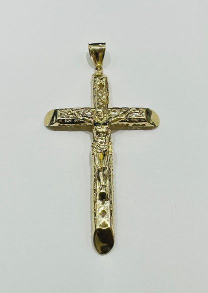 10K GOLD CROSS JESUS PENDANT- WEIGHT: 10.5gm
