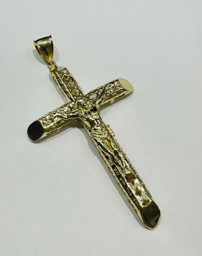 10K GOLD CROSS JESUS PENDANT- WEIGHT: 10.5gm