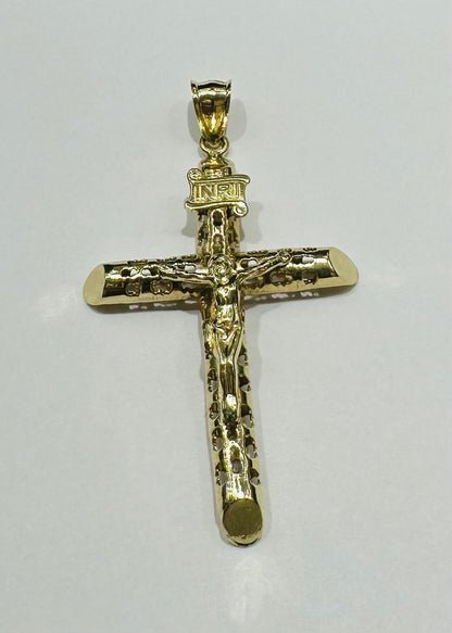 10K GOLD CROSS JESUS PENDANT- WEIGHT: 3.5gm