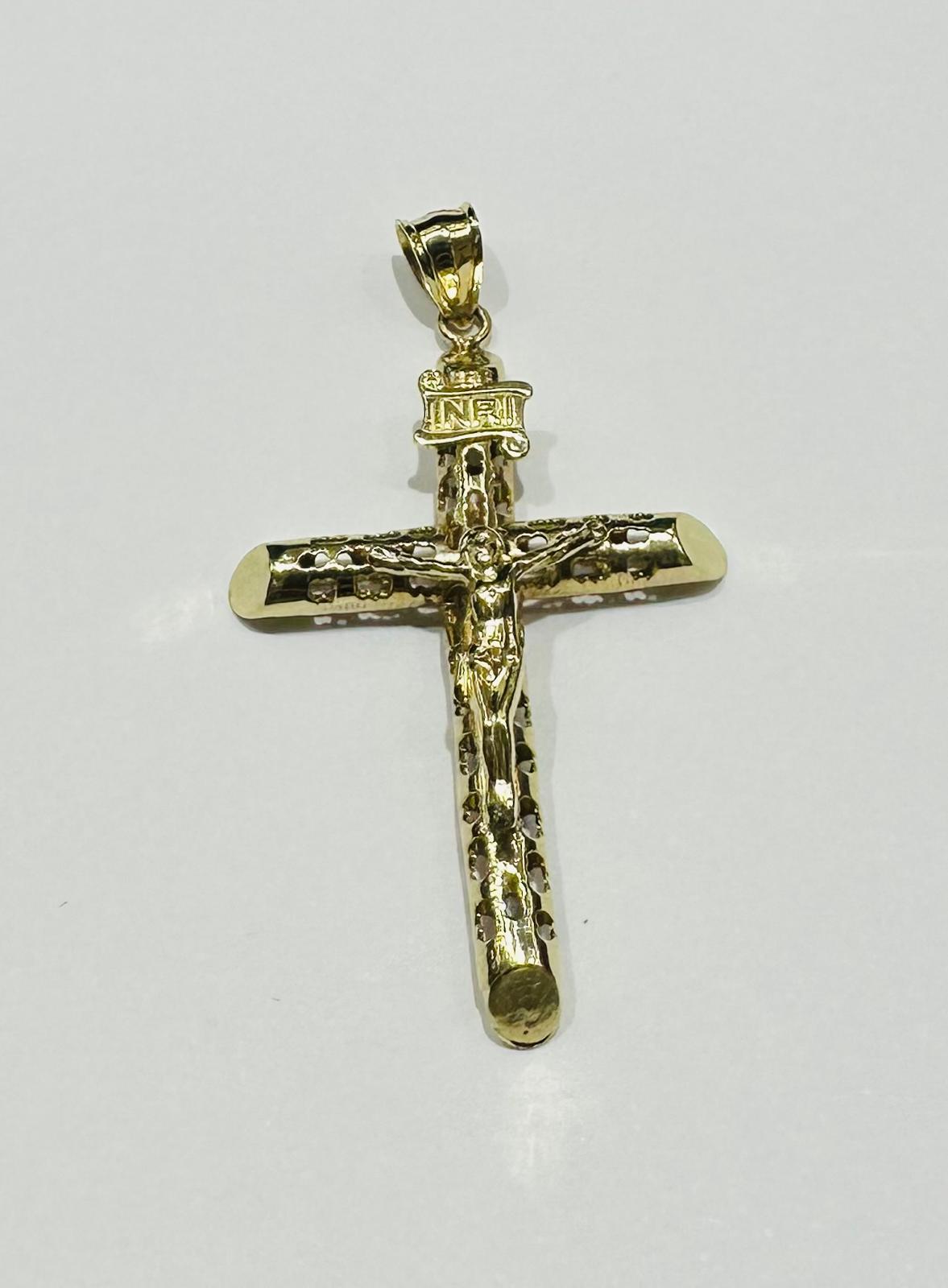 10K GOLD CROSS JESUS PENDANT- WEIGHT: 3.5gm