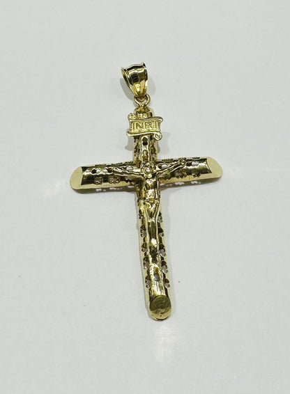 10K GOLD CROSS JESUS PENDANT- WEIGHT: 3.5gm