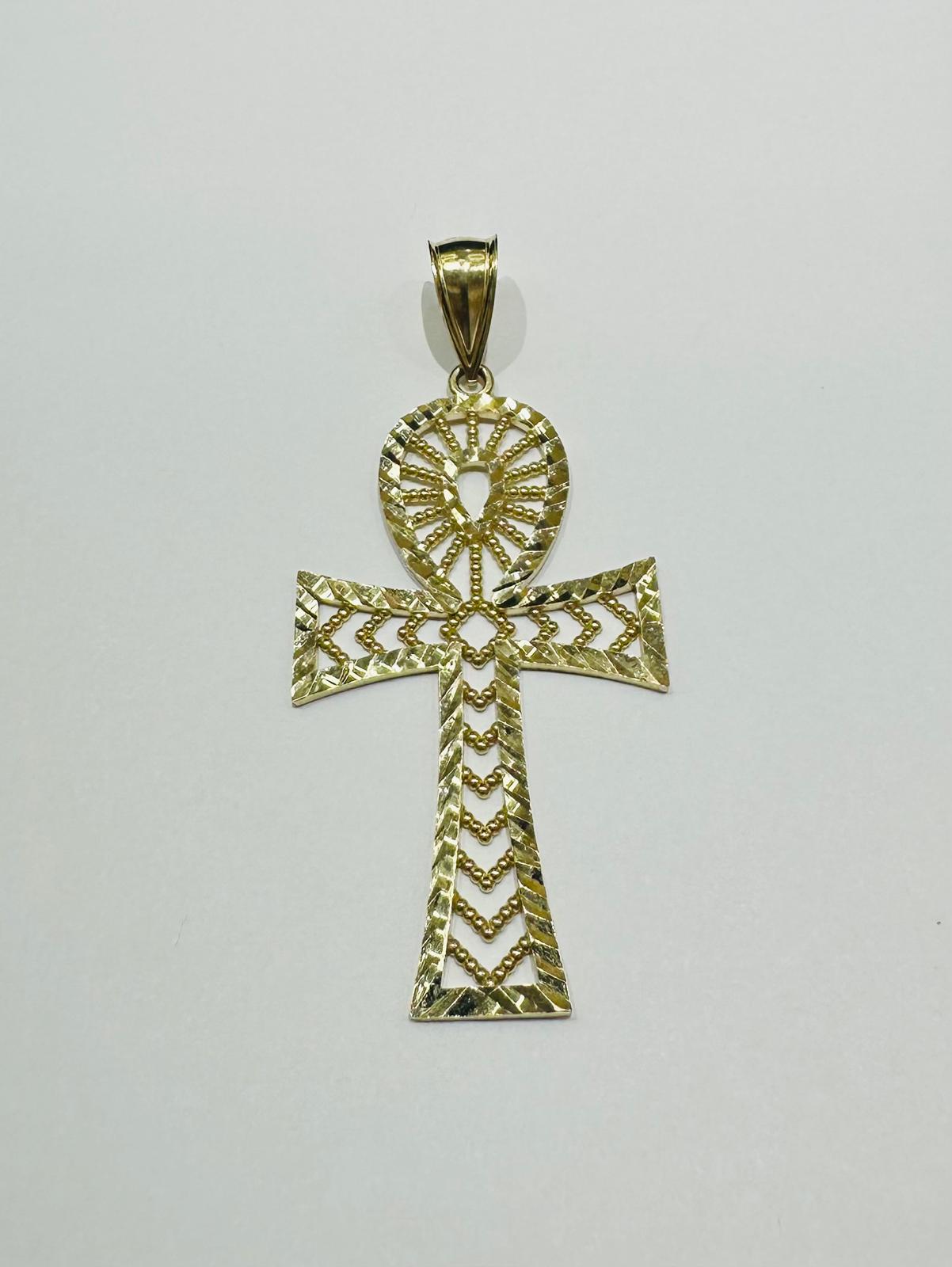 10K GOLD CROSS PENDANT- WEIGHT: 6.3gm