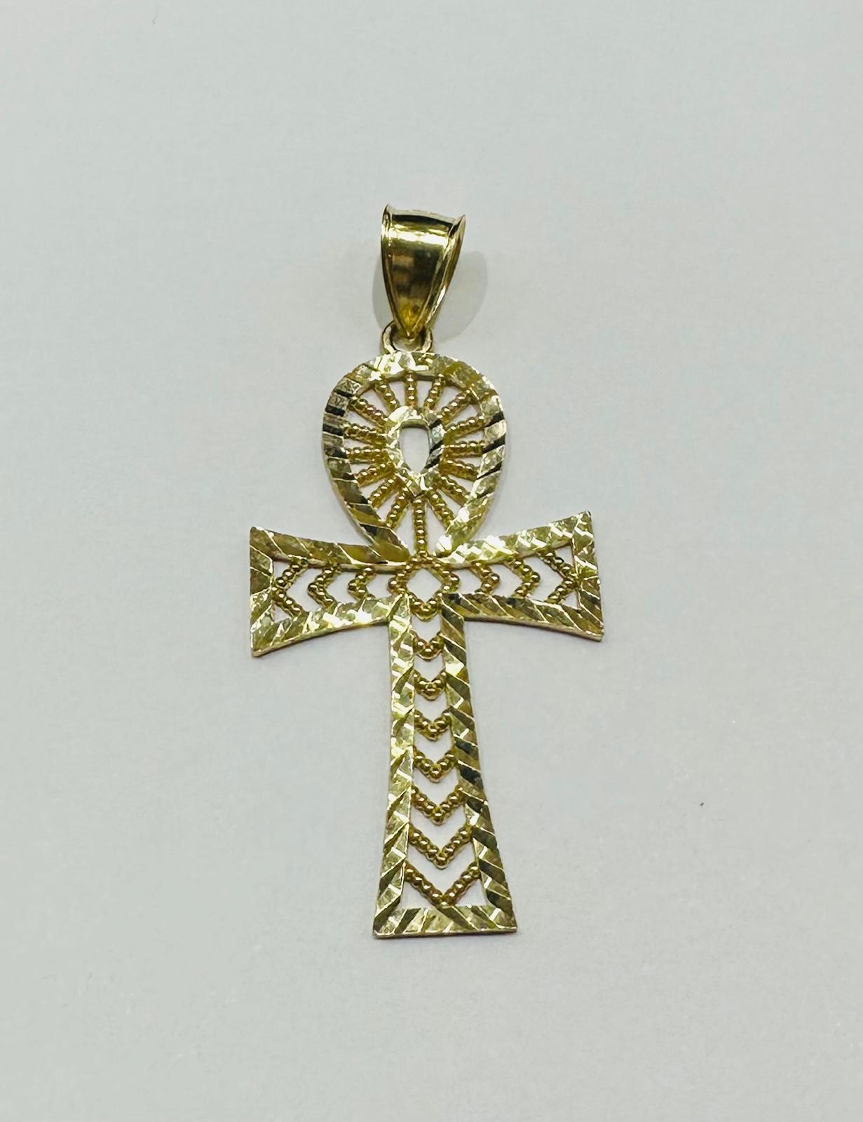 10K GOLD CROSS PENDANT- WEIGHT: 4.3gm