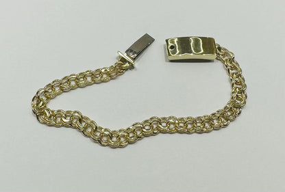 10K GOLD CHINO LINK CHAIN BRACELET- 7.2gm    7"   6.09mm