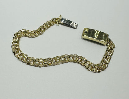 10K GOLD CHINO LINK CHAIN BRACELET- 7.2gm    7"   6.09mm
