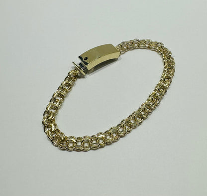 10K GOLD CHINO LINK CHAIN BRACELET- 7.2gm    7"   6.09mm