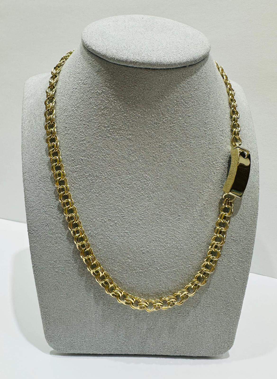 10K GOLD SEMI CHINO LINK CHAIN NECKLACE- 15.6gm    16"    6.75mm