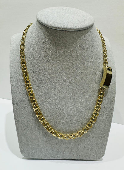 10K GOLD SEMI CHINO LINK CHAIN NECKLACE- 15.6gm    16"    6.75mm