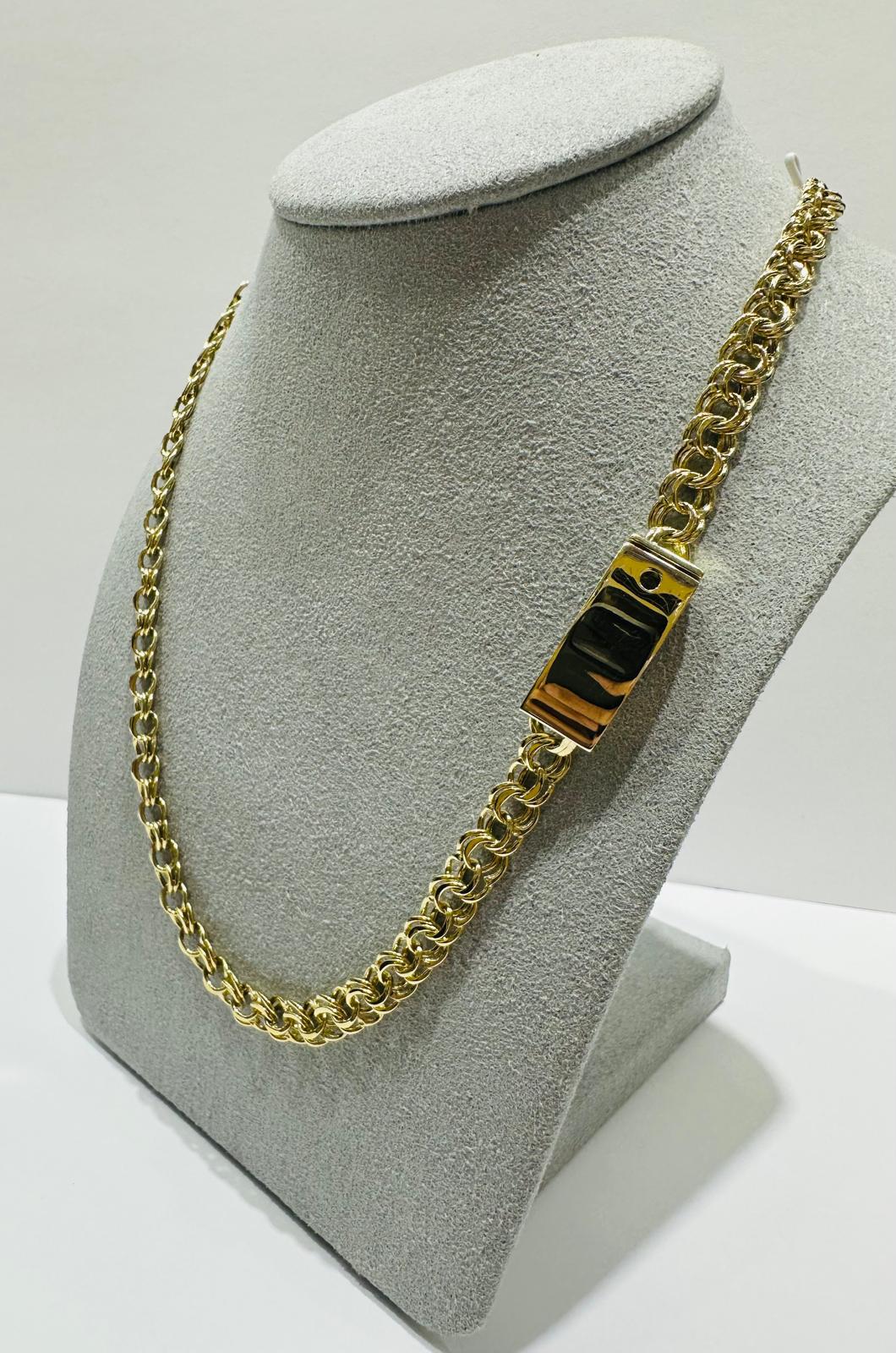 10K GOLD SEMI CHINO LINK CHAIN NECKLACE- 15.6gm    16"    6.75mm