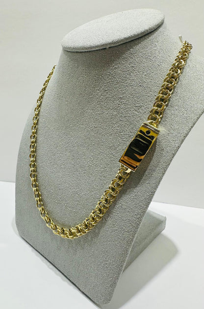 10K GOLD SEMI CHINO LINK CHAIN NECKLACE- 15.6gm    16"    6.75mm