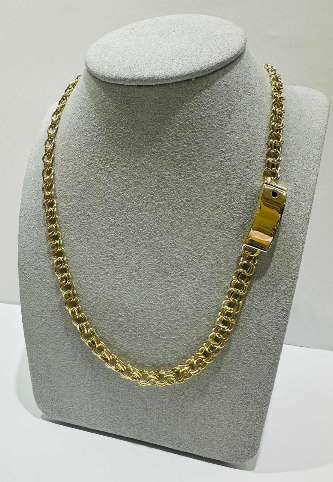 10K GOLD SEMI CHINO LINK CHAIN NECKLACE- 15.6gm    16"    6.75mm