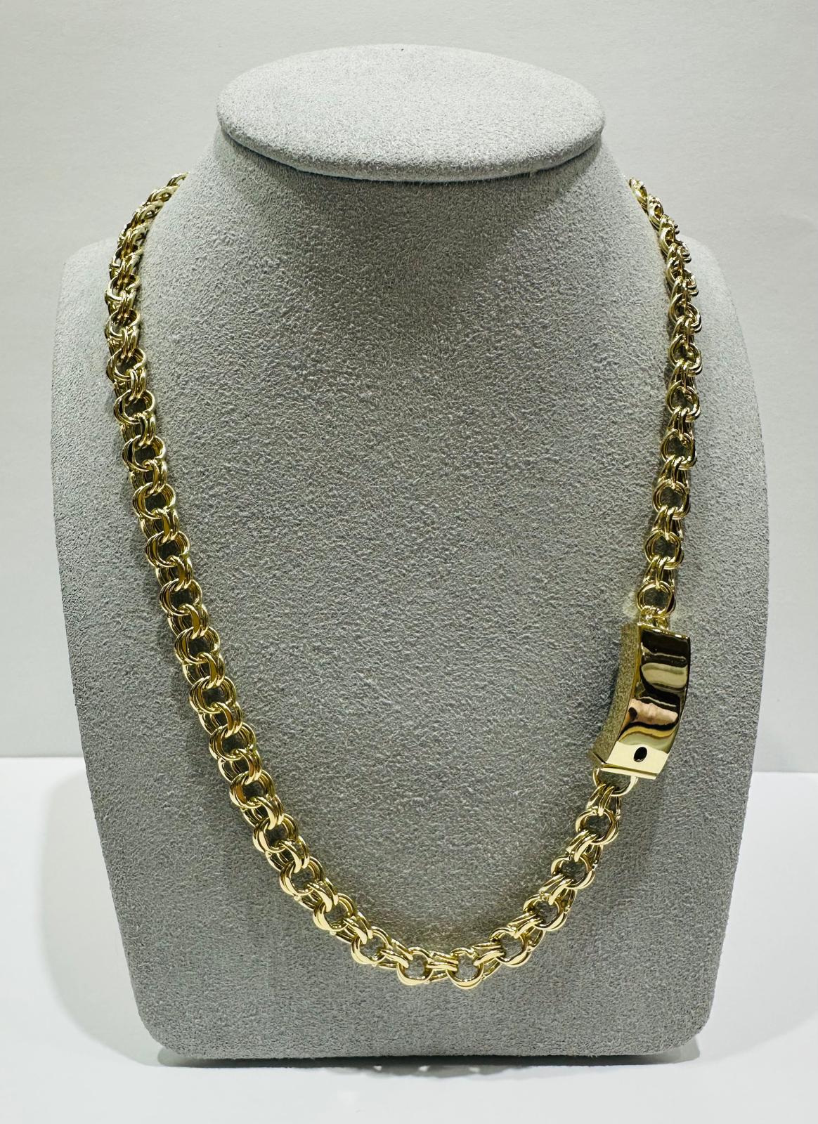 10K GOLD SEMI CHINO LINK CHAIN NECKLACE- 19.5gm    20"    6.90mm