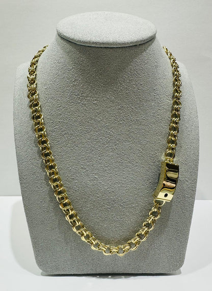 10K GOLD SEMI CHINO LINK CHAIN NECKLACE- 19.5gm    20"    6.90mm