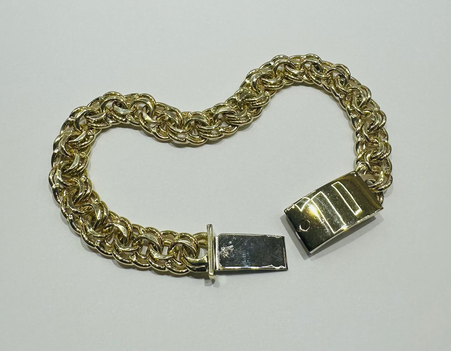 10K GOLD CHINO LINK CHAIN BRACELET- 16.4gm    8"   8.99mm