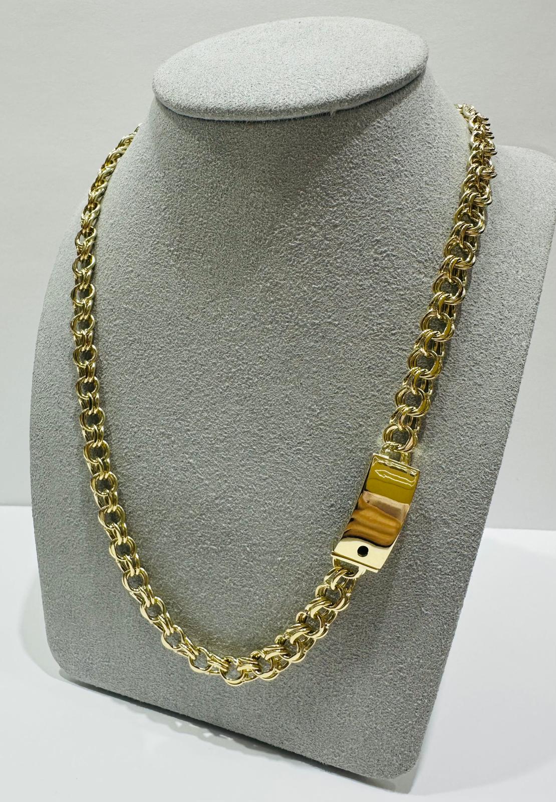 10K GOLD SEMI CHINO LINK CHAIN NECKLACE- 19.5gm    20"    6.90mm