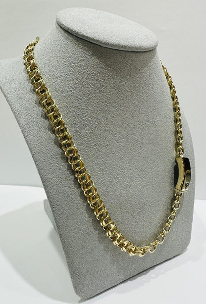 10K GOLD SEMI CHINO LINK CHAIN NECKLACE- 19.5gm    20"    6.90mm