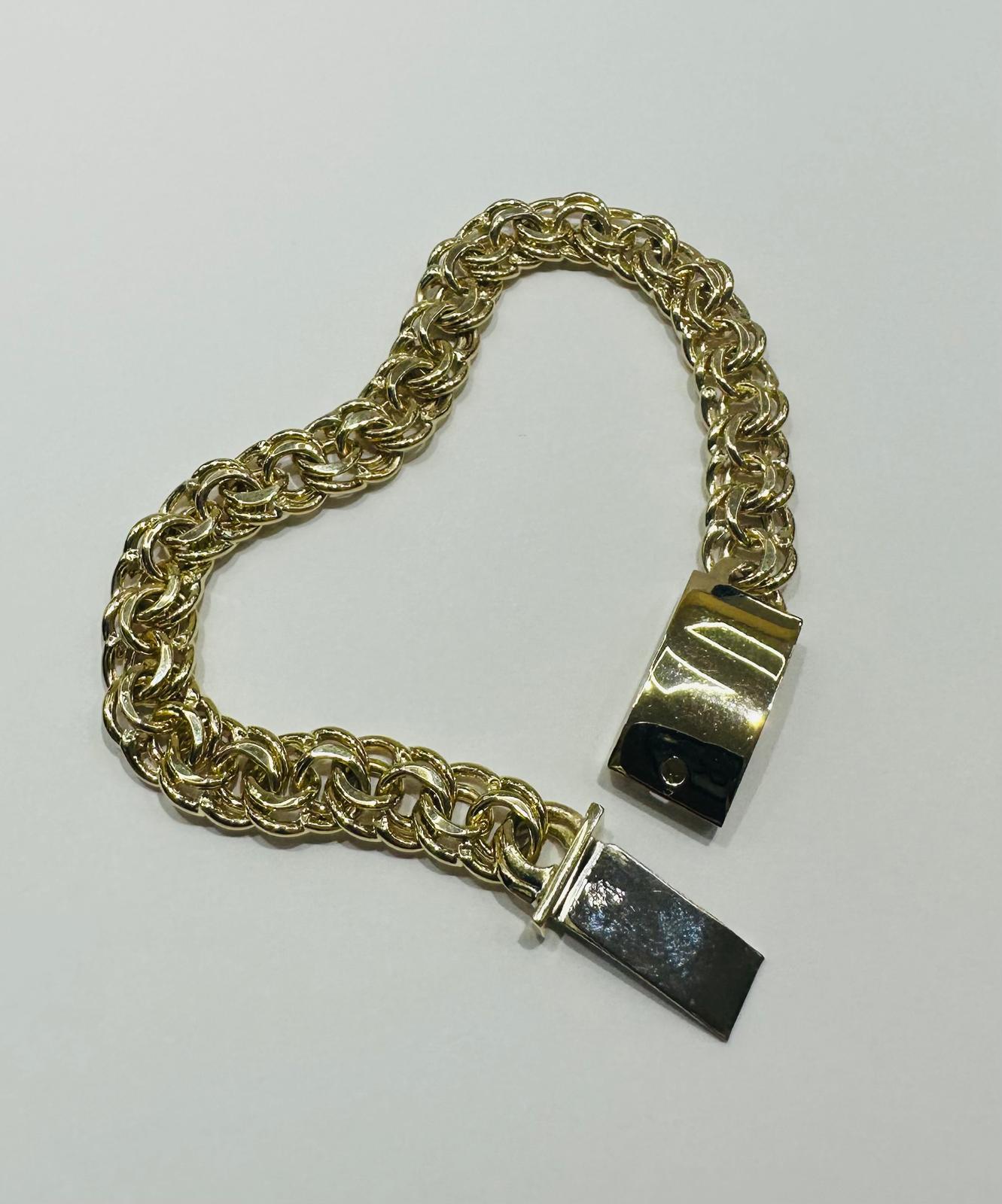 10K GOLD CHINO LINK CHAIN BRACELET- 16.4gm    8"   8.99mm